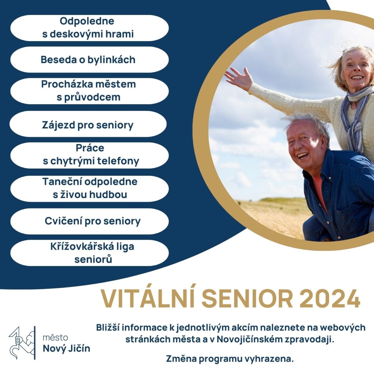 Plakát s akcemi Vitální senior 2024