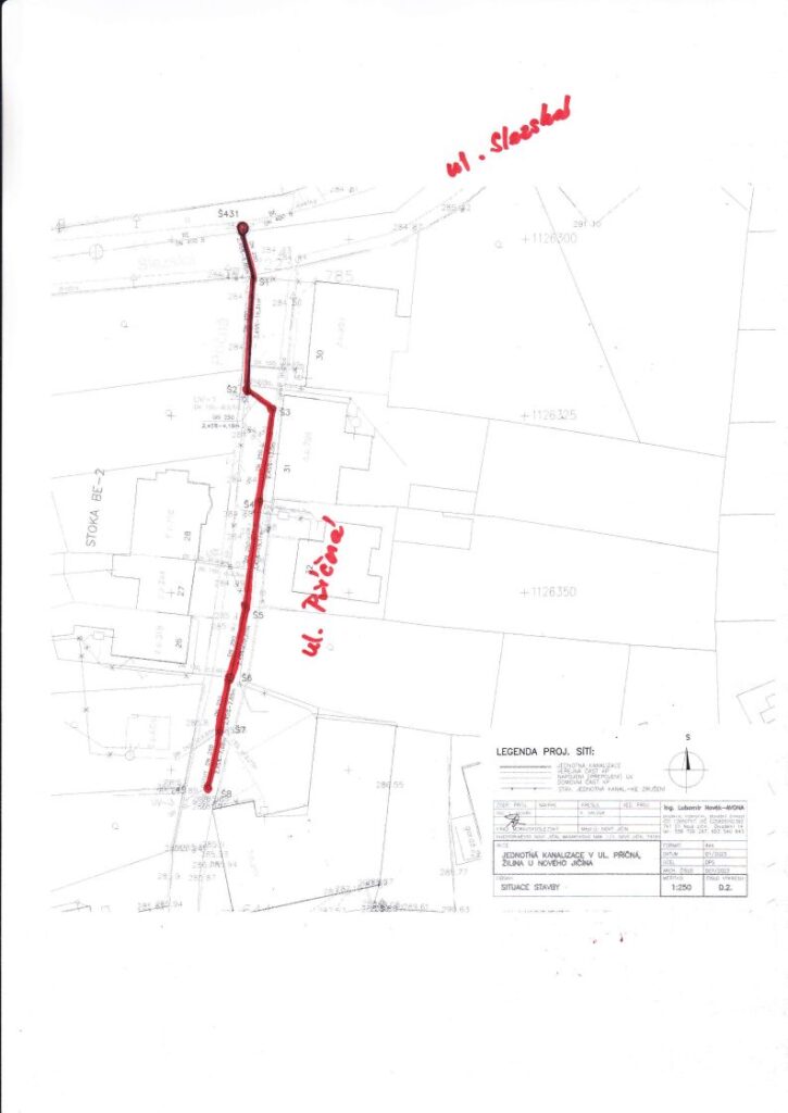 situační mapka s vyznačenou ulicí Slezskou