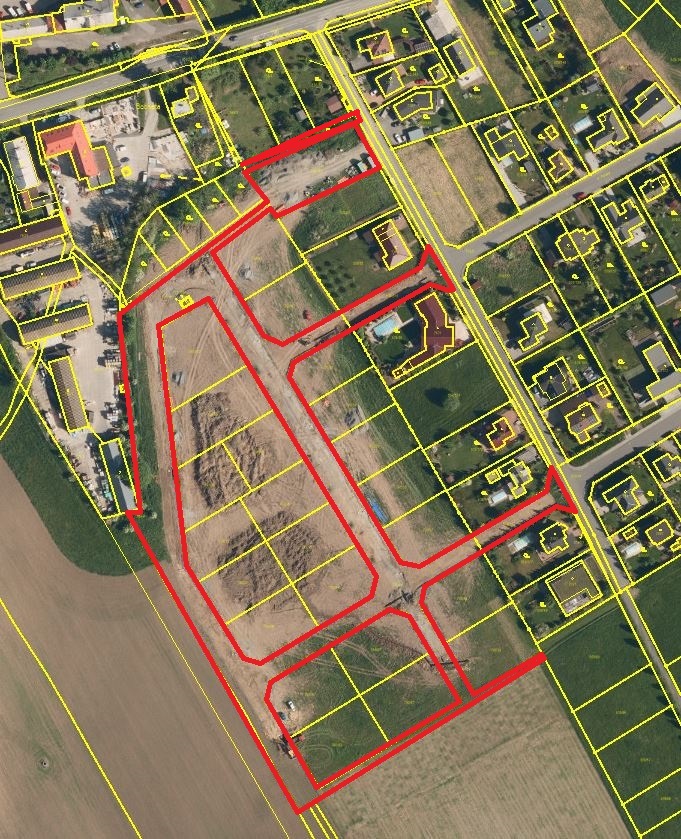 Katastrální mapa - lokalita Pod Skalkou