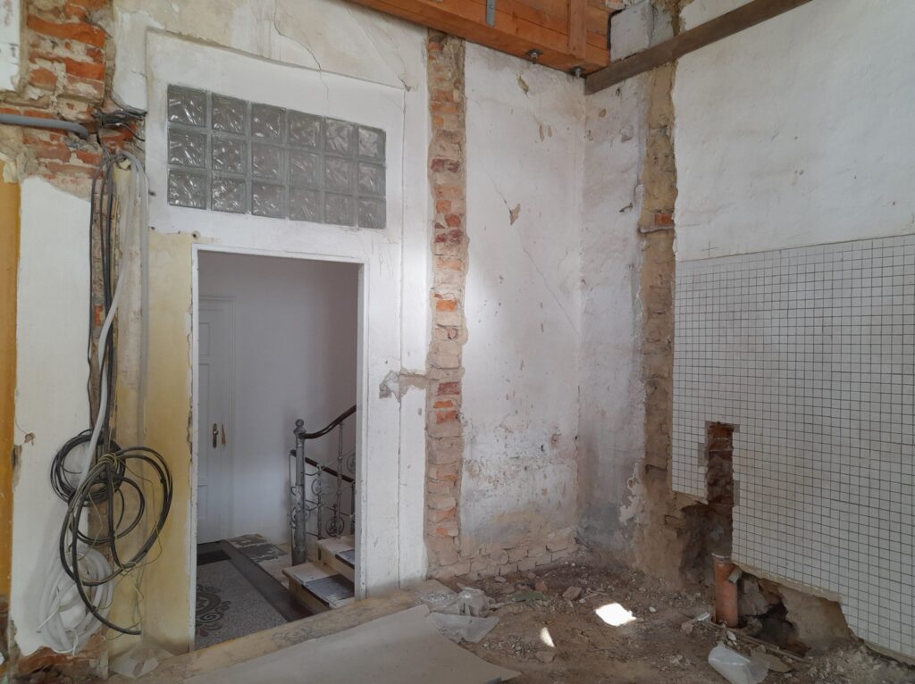 Prostory, v domě U Anděla, kde se budují nové byty