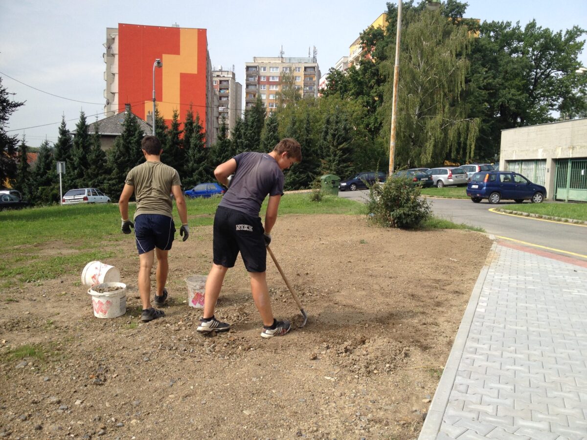 Studenti na brigádě Zelené město - archivní snímek