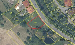 Mapa pozemku nabízeného v řízení MPZ3024